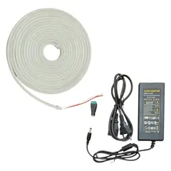 GENERICO - Cinta Led Neón 12V 5mt Luz Cálida + Transformador 60W 220V