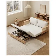 HOMER DESIGN - Sofa Cama 3 Cuerpo Con Alcenamiento 150cm Ancho Hecho Madera