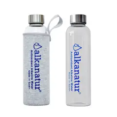 ALKANATUR - Botella De Cristal Borosilicato Para Agua