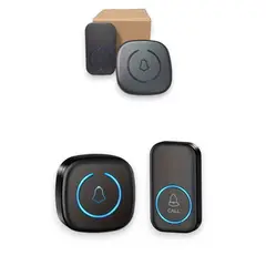 MALIK - Timbre Negro Sin Instalación - Ideal para Oficinas y Casas