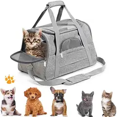 TATEE - Bolso para mascota 43×28×25cm con malla transpirable 2 en 1