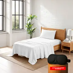 OKAERI - JUEGO DE SABANAS 200 HILOS TWIN XL - Blanco - 1 plaza