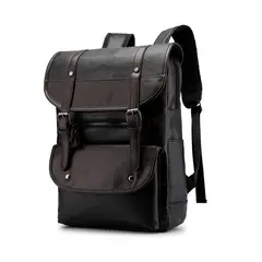 GENERICO - Mochila Cuero Pu Estilo Coreano Notebook Ecocuero Uso Diario