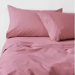 CANNON - Sábanas 1 Plazas 180 Hilos Liso Palo Rosa