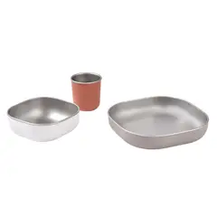 BEABA - Vajilla De Acero Inoxidable Apta Para Microondas