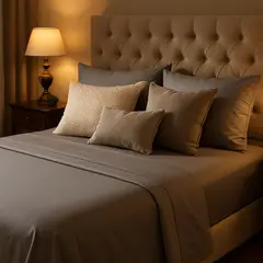 LE NUIT - Sábanas Super King Algodón Egipcio 300 Hilos Gris