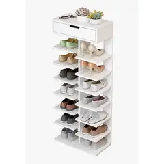 GENERICO - Zapatero Organizador Estante De Zapatos En Madera 14 Piezas Blanco