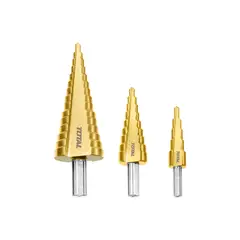 TOTAL TOOLS - Set 3 Piezas Broca Escalonadas HSS Total