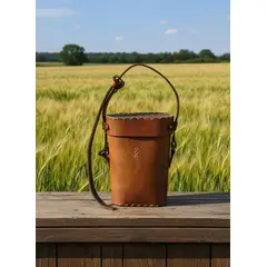 GENERICO - BOLSO MATERO CAFE 100% CUERO