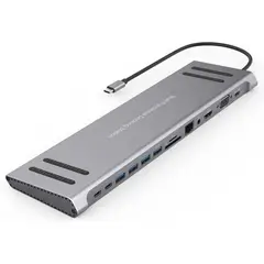 MALIK - Docking Station USB-C 14 en 1 con Ranura SD/TF