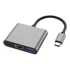 MALIK - Adaptador USB 3 en 1 Tipo C a HDMI y USB 3.0