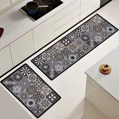 ANGELES DEL HOGAR - Alfombras De Cocina 2 Piezas Antideslizante Goma