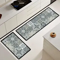 ANGELES DEL HOGAR - Alfombras De Cocina 2 Piezas Antideslizante Goma