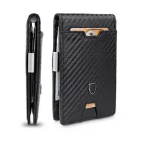 GENERICO - Billetera de cuero con bloqueo Rfid anti clonación