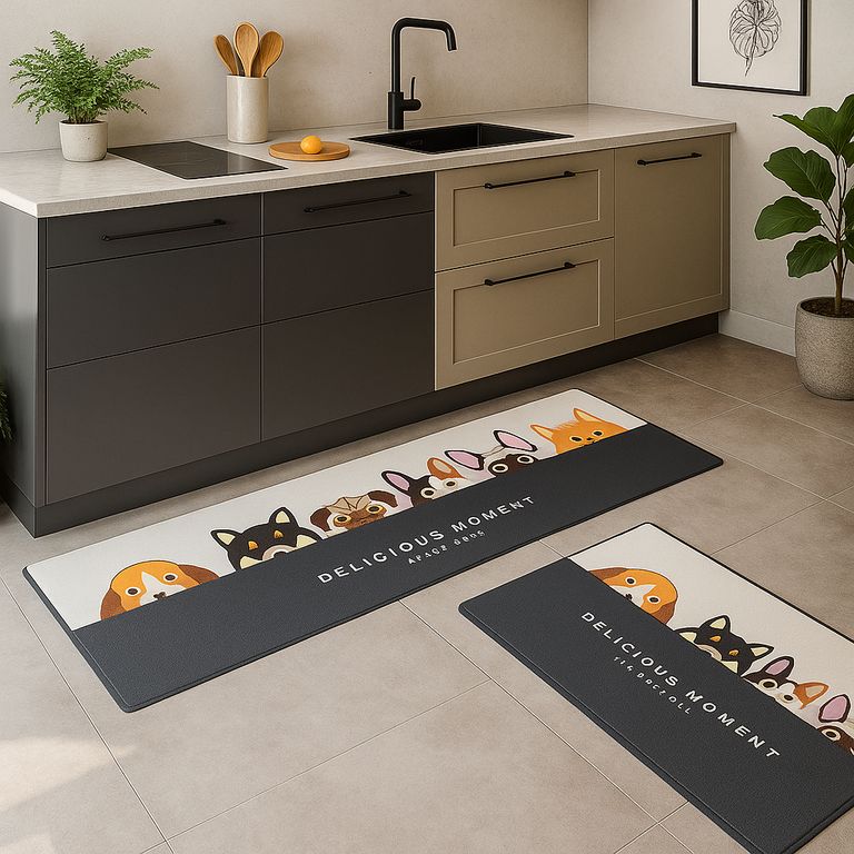 Alfombra decorativa 40x120 cachorros cocina antideslizante 730