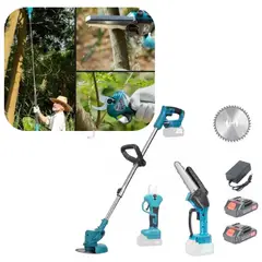 MOVI - Set de Jardín Cortadora de Pasto Tijera de Podar y Mini sierra