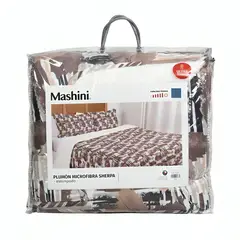 MASHINI - Plumón MF Sherpa Estampado 2 Plazas Tierra 220x240cm