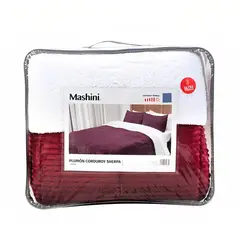 MASHINI - Plumón Corduroy Coral Sherpa 1,5 Plazas Burdeo 180×240 cm