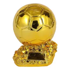 ESPACIO SEOUL - Réplica de Balón de Oro 25 cms Resina Adorno Fútbol Regalo para Papá