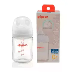 PIGEON - Mamadera Vidrio Softouch Boca Ancha 160ml Edad0+m