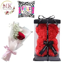 GENERICO - Oso Teddy Rosa Decorada y Globo