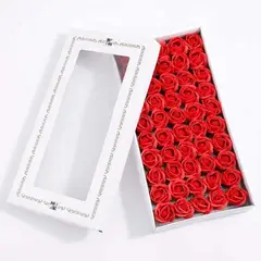 GENERICO - Caja de 50 Rosas Rojas Eternas de Jabón