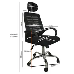 E CHAIRS BY MASLIAH - Silla Escritorio OC-044H Negra Unicas + Grandes + Reforz 150k