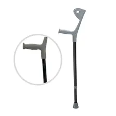 TOPMEDIC - Bastón Muleta Canadiense Con Regulador de Altura Gris y Negro