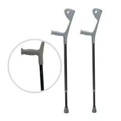 TOPMEDIC - Pack 2 Bastones Muletas Ortopedicas Canadienses Regulable altura Negro/Gris