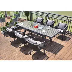 MODRA - Juego de Comedor Extensible Mallorca para Jardín y Terraza