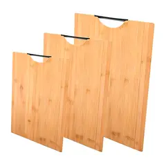 WAKESHOME - Tabla de Cortar de Madera para Cocina con Mango Antideslizante