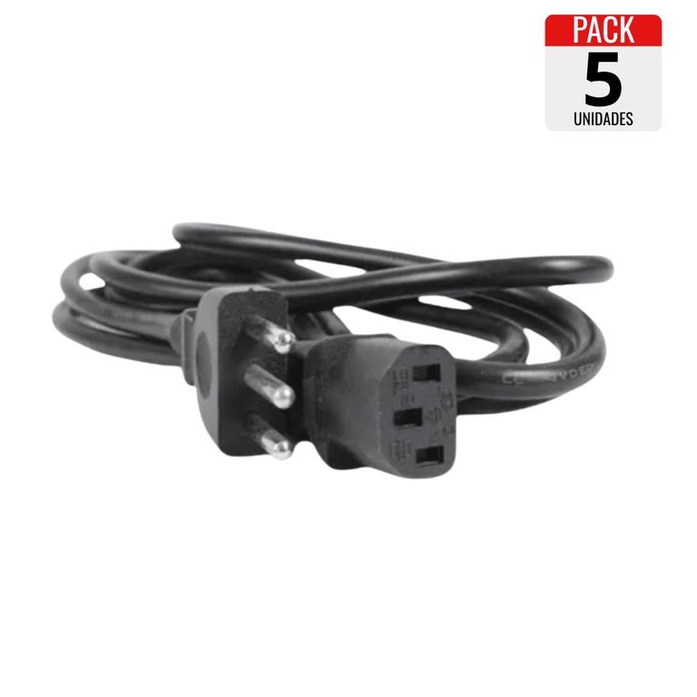 Pack x5 Cable de Poder – 1.8 Metros