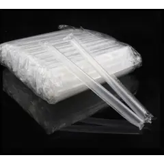 ECOSOULIFE - 250 Bombillas Blancas Recta Con Envoltorio De Pla Biodegradable