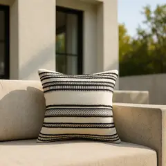 ARMONIA - Cojín beige chenille estilo chic living room 759