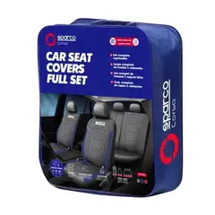 SPARCO - SET DE FUNDAS PARA ASIENTOS AZUL 11 PIEZAS