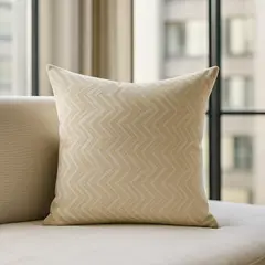 ARMONIA - Cojín chenille beige funda suave salón moderno 760