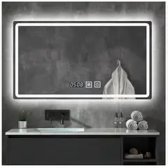 HOMER DESIGN - Espejo Baños Inteligente Luz Variable Antiempañante 80x100 Cm