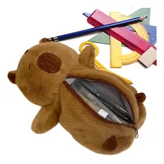KUANGYE - Estuche Para Lápices Con Cremallera Y Portalápices Capybara