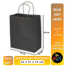 MALIK - Pack 48 bolsas Negro 42x31x12 cm para regalos especiales
