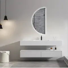 DELL ORTO - Espejo media luna Led touch 40x80 cm Iluminación trasera - Lecco