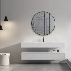 DELL ORTO - Espejo forma circular Marco aluminio negro 70 cm - Lucca