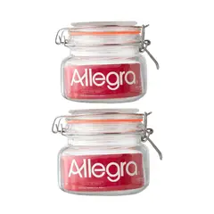 ALLEGRA - Set 2 Frascos Vidrio Con Tapa Hermetica De 500mL
