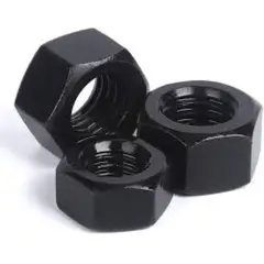 METALFER - Tuerca Hexagonal Negra 1/4" 100 Unidades