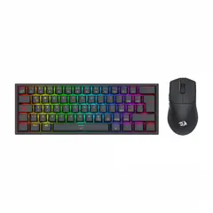 REDRAGON - Pack Gamer S143 Teclado K617 RGB y Mouse King M724 Negro