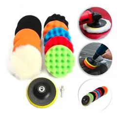 GENERICO - Set 10 Accesorios Discos Esponjas Pulir Pulidoras Auto