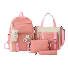 ESHOPANGIE - Mochila Urbana Escolar Viaje Estilo Coreano 4 Piezas