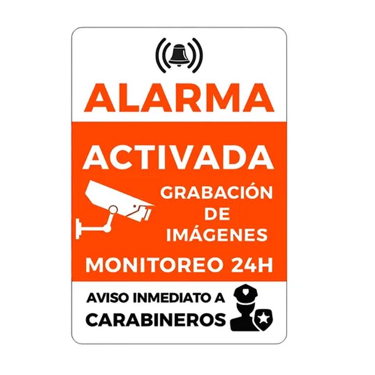 Aviso en base aluminio Disuasiva Alarma
