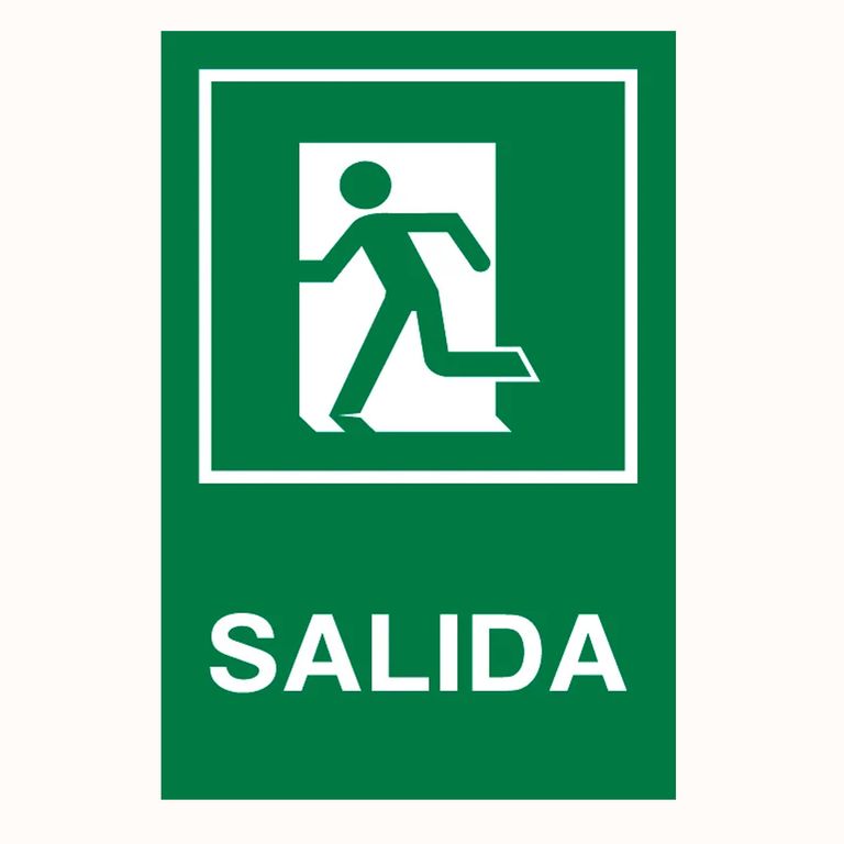 Aviso Salida sobre base metalica 20x30 cms