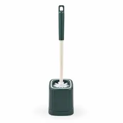 HOMESTAR - Escobilla de baño verde oscuro con soporte contenedor