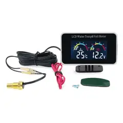 GENERICO - Reloj Marcador De Temperatura + Voltímetro Digital 12v-24v